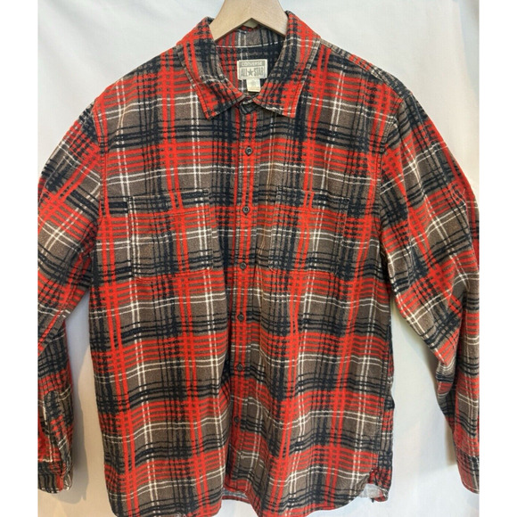 Vintage Y2K Converse Mens Grunge Plaid Flannel Shirt Size L Skater Rugged FLAW - Picture 7 of 11